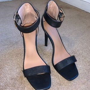 Black ankle strap heels